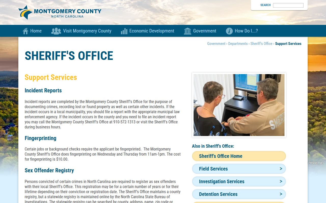 Montgomery County inmate records sheriff support services source